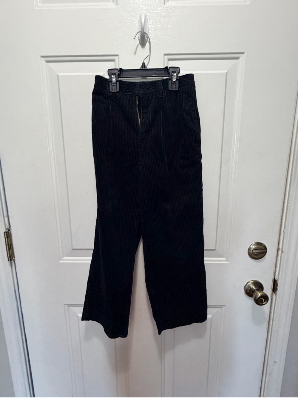 Gymboree Red Plaid Button-Up Top with Black Corduroy Pants